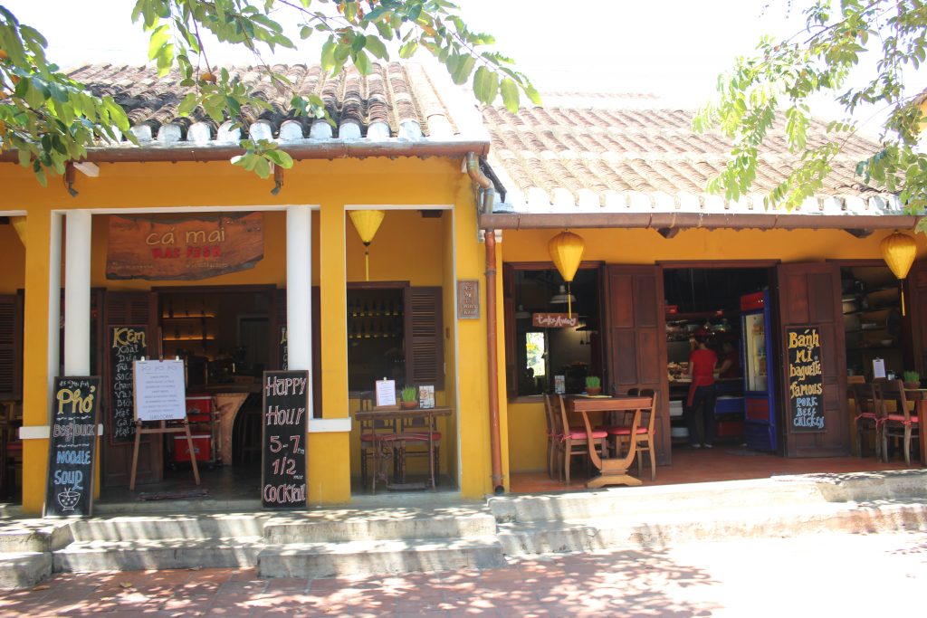 Open cafe's in old town of Hoi An