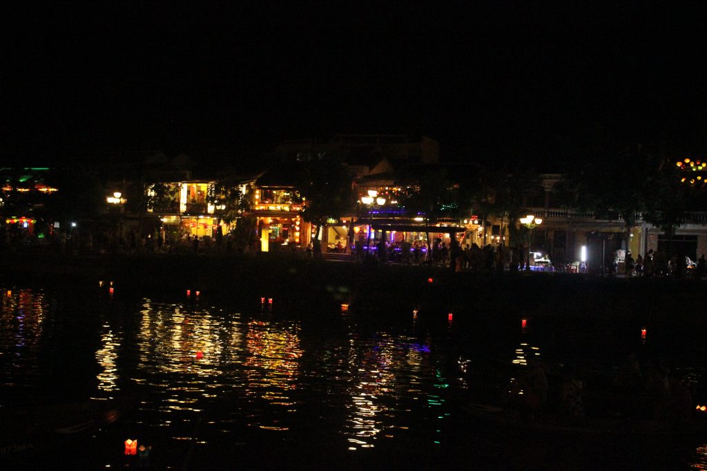 Paper Lanterns line up every night in the Hoi An river