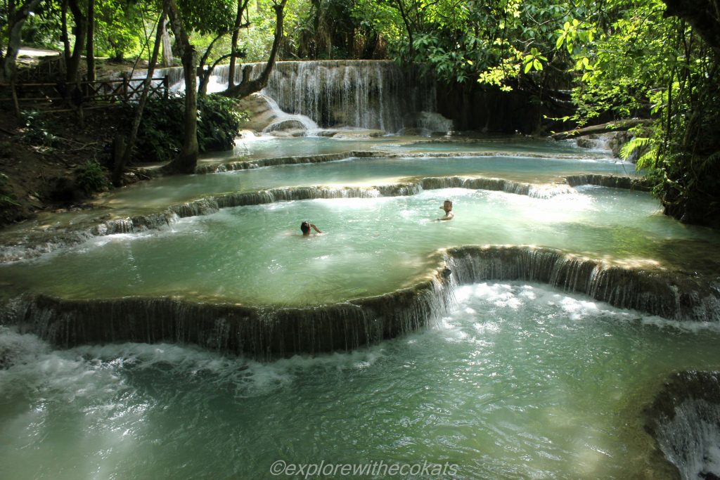 Swimming in the Kuang Si waterfalls