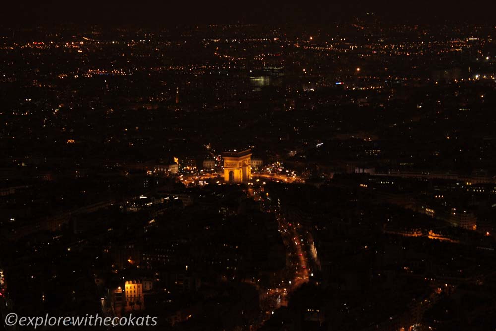 Champs elysees as seen from the top of Eiffel tower