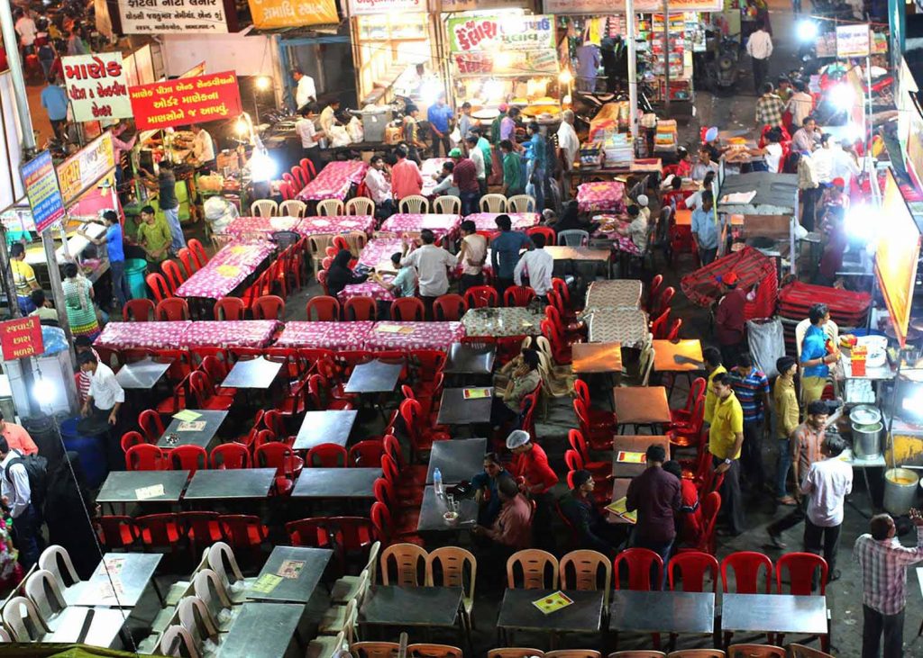 Night street food market at Manek Chowk Ahmedabad