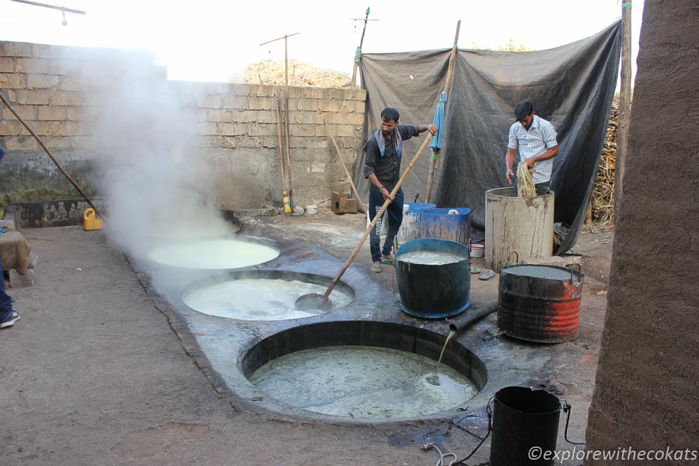 Jaggery making process