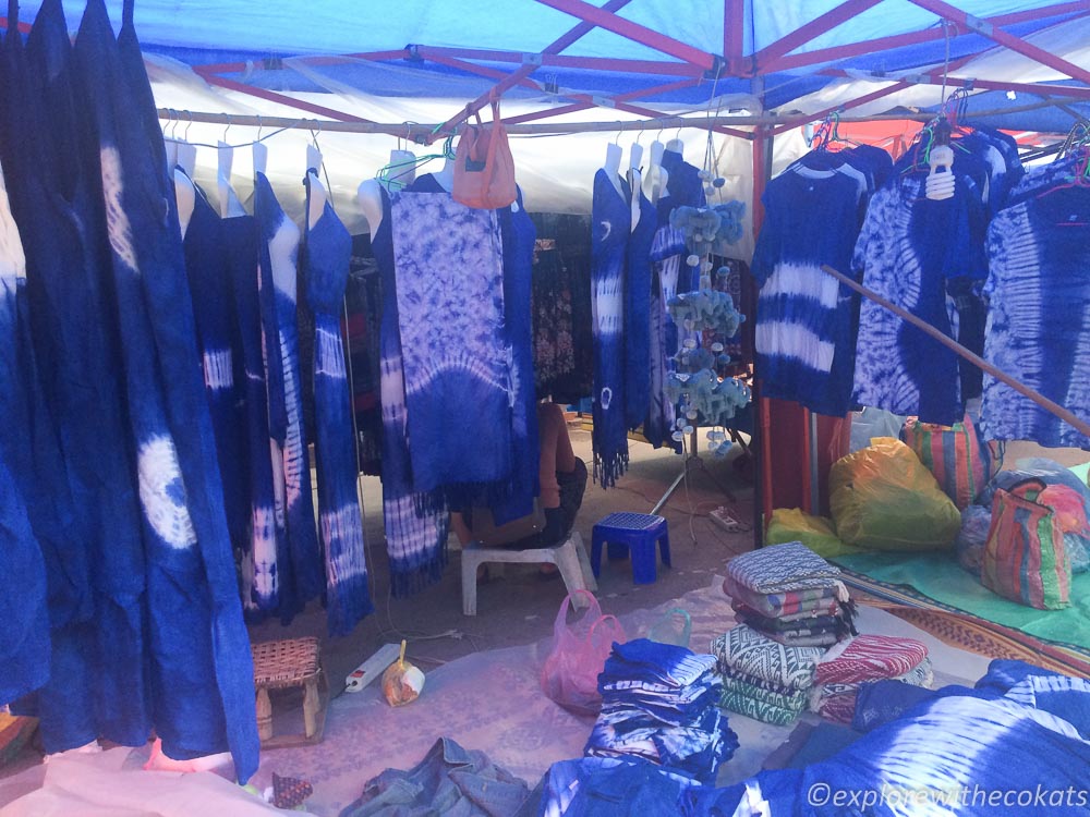 Indigo dyed outfits at Luang Prabang Night Market