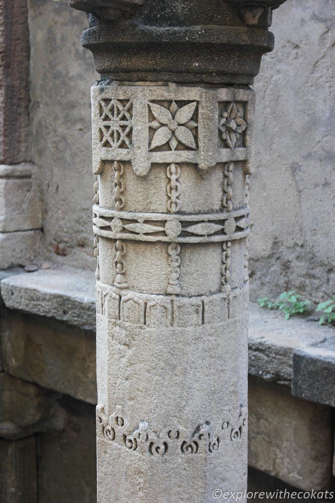 Intricate carvings on pillars