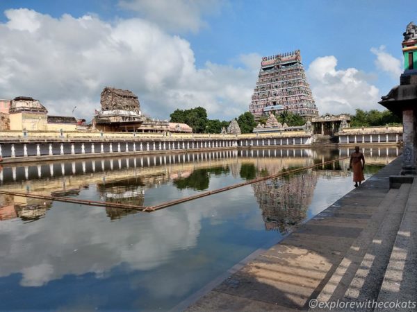 The holy water tank in the temple premises