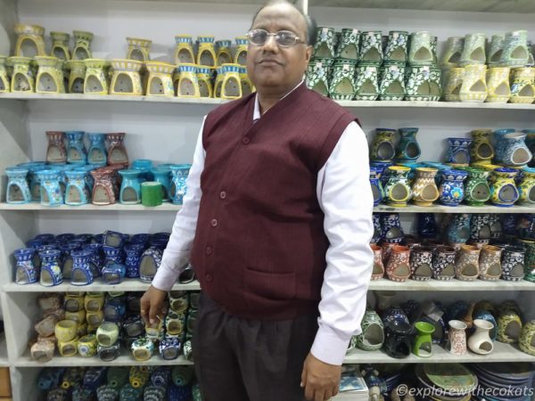 Mr Anil Doraya posing with his creations