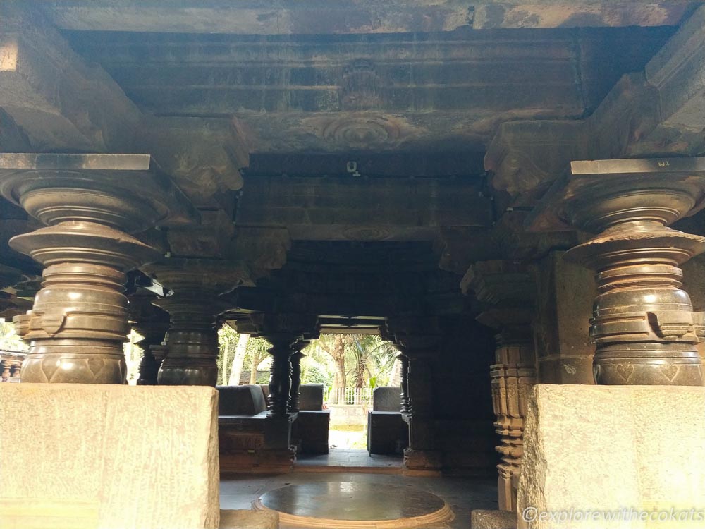 The intricate pillars of Kamal Basadi Belagavi