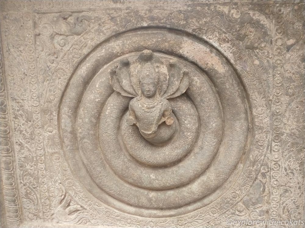 Sculpture of Nagaraja on the ceiling of Badami cave temples