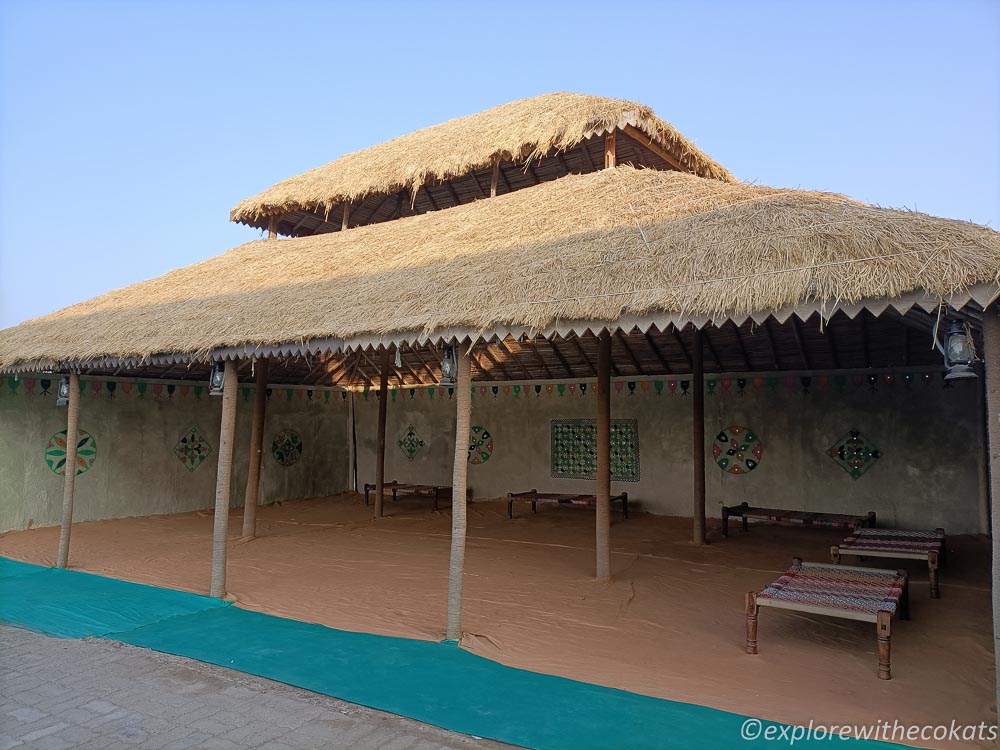 Temporary structures across the tent city at rann utsav