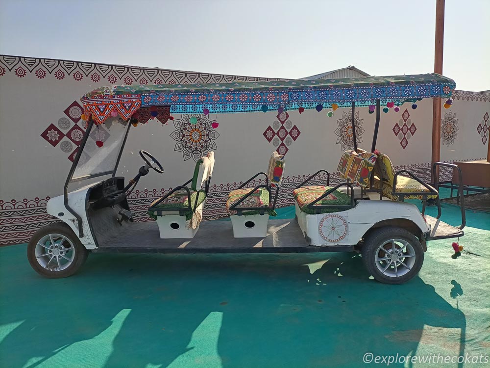 Battery operated vehicle at tent city