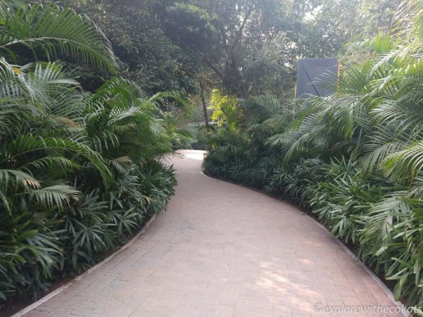 Well laid path leading to the miniature sculptures