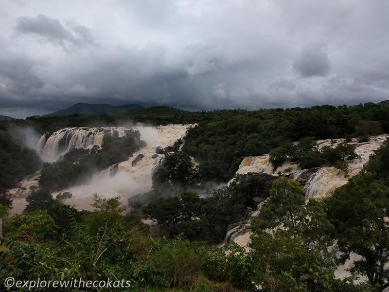 A panoramic shot of Bharachukki falls