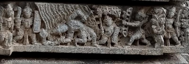 Sculpted mythological stories at Keshava temple Somnathpur