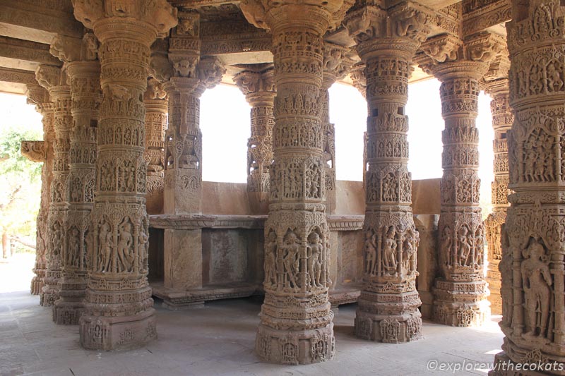 Pillars in Sabha Mandap Modhera temple