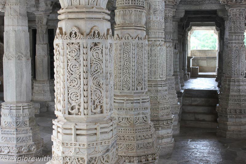 Pillars of Ranakpur Jain Temple, Pali, Rajasthan