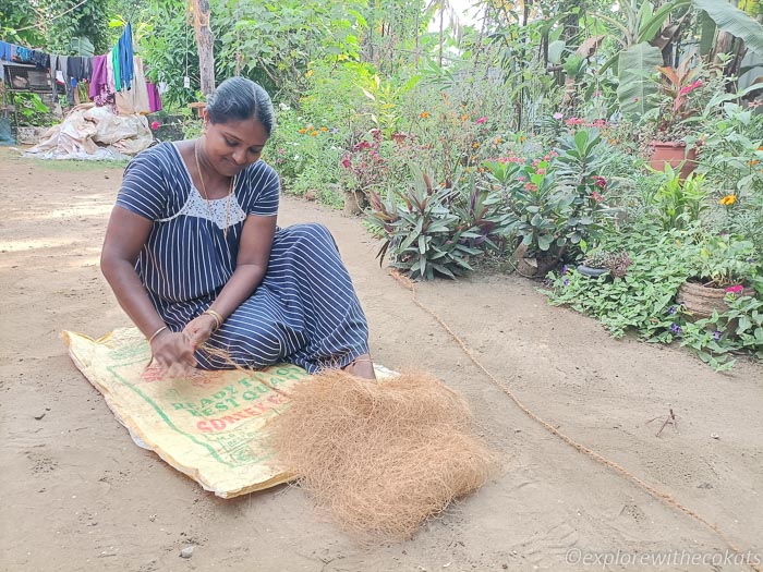 Coir rope making in Kumarakom