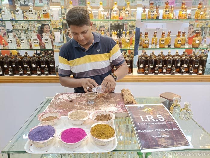 Incense stick making demostration at Jew town Mattencherry