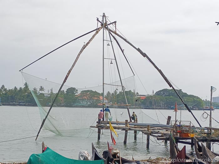 Places to visit in Fort Kochi include Chinese Fishing Nets
