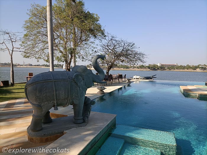 Infinity pool at Udai Bilas Palace Dungarpur