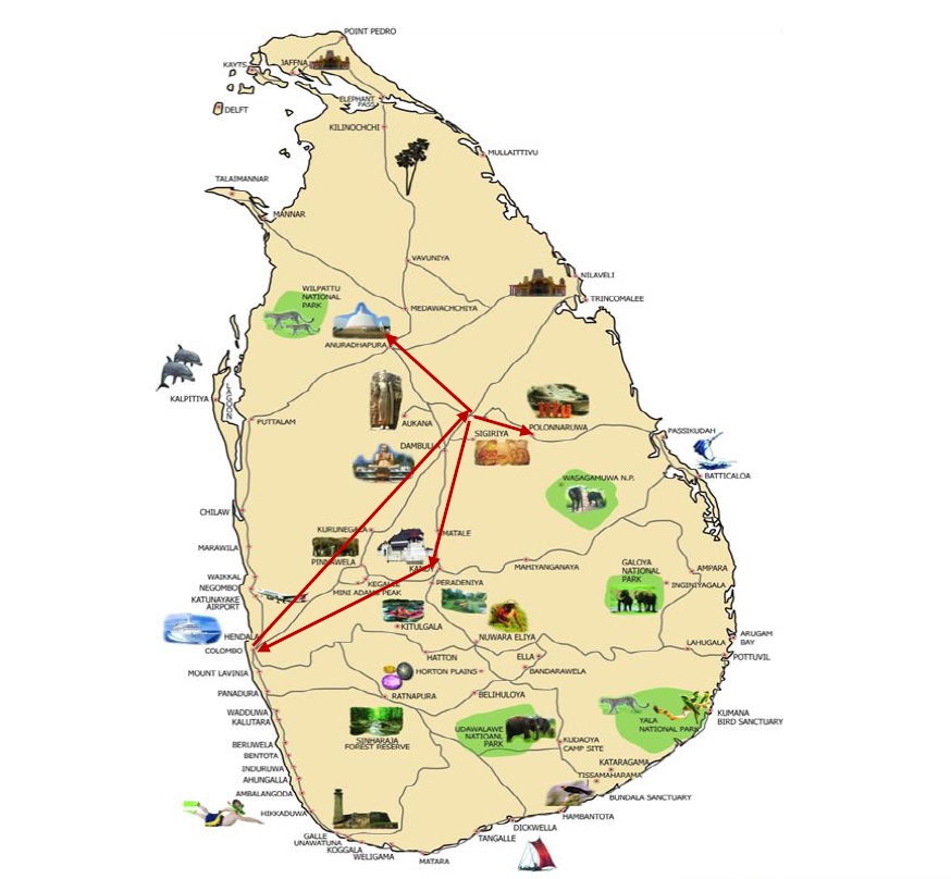 Sri Lanka Heritage Highlights Map