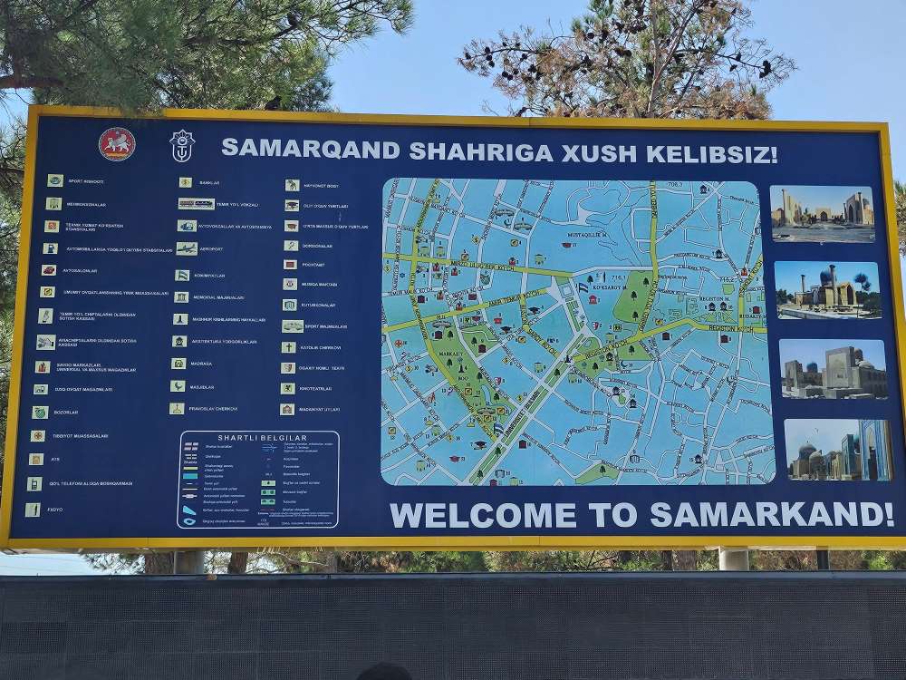 Samarkand Tourist Places Map