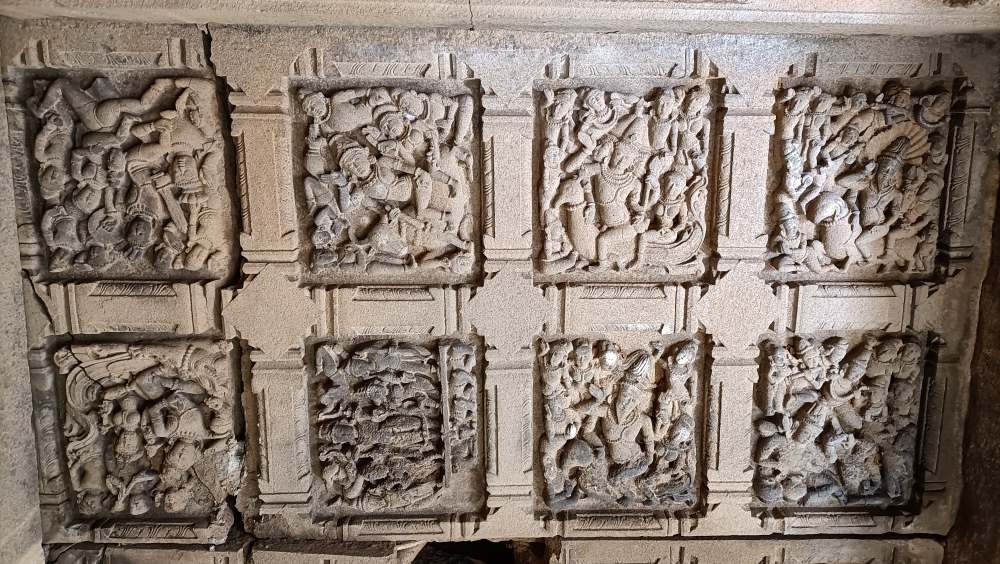Sculptures found on temple ceiling in Junnar