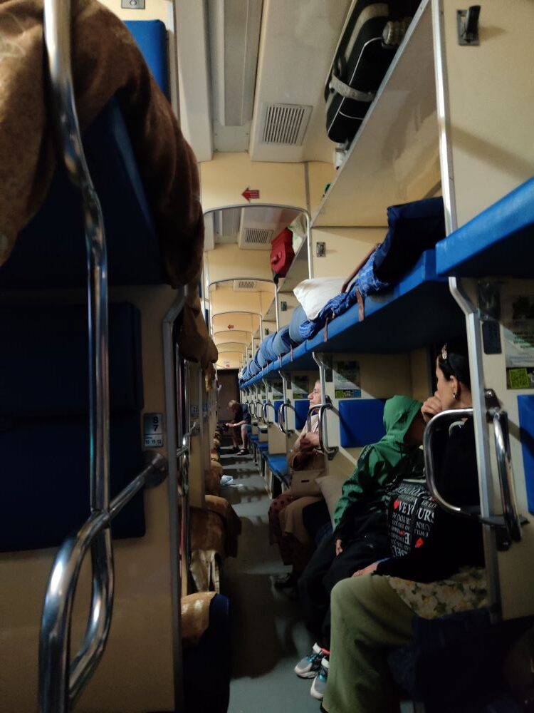 Passenger class in overnight sleeper train to Khiva