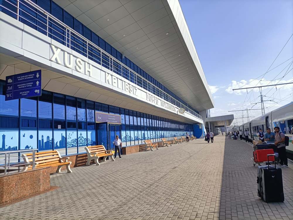 Railway station in Uzbekistan