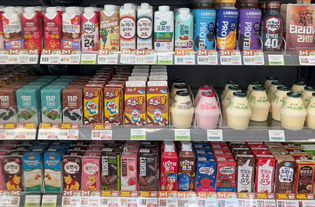 Banana milk in convenience store