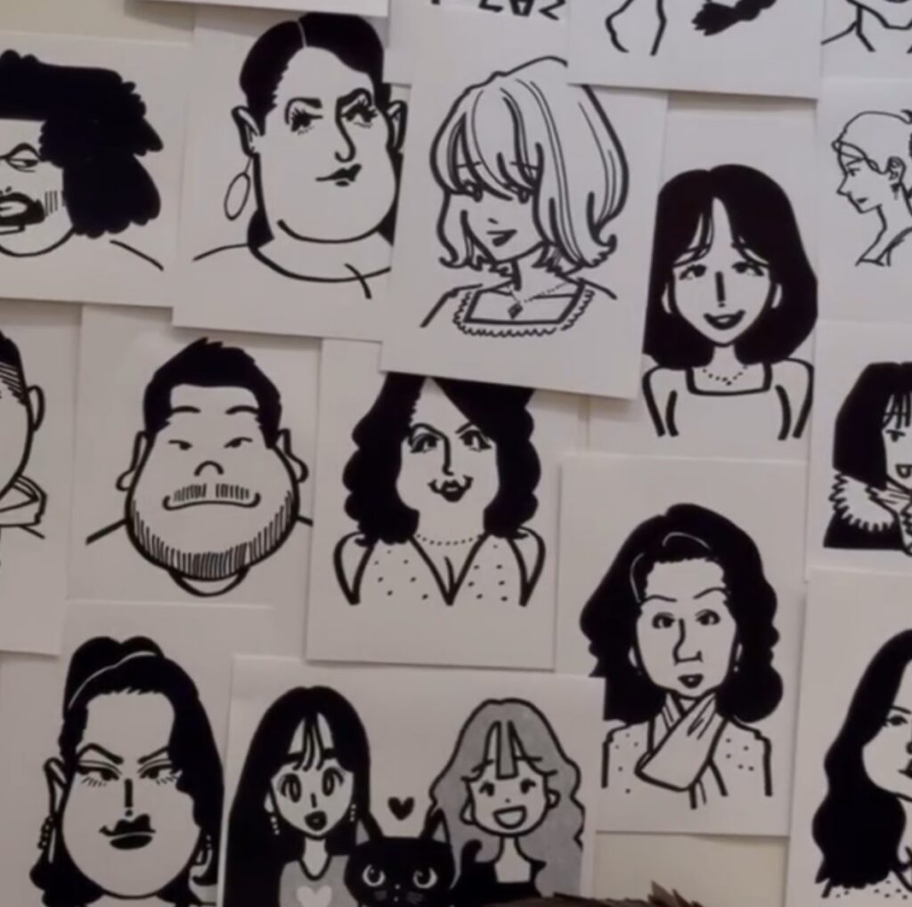Caricatures as souvenirs from south korea