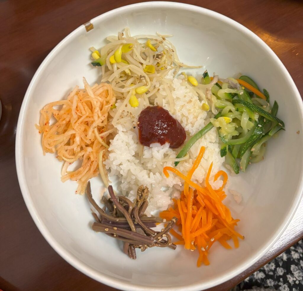 Gochujung sauce in Vegetarian Bibimbap