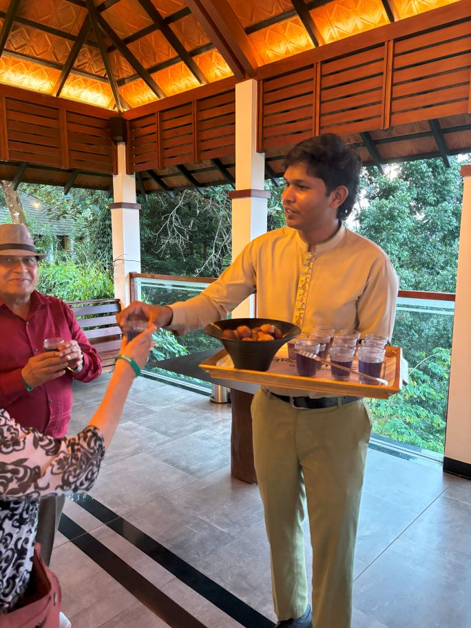 Traditional snacks served at check-in