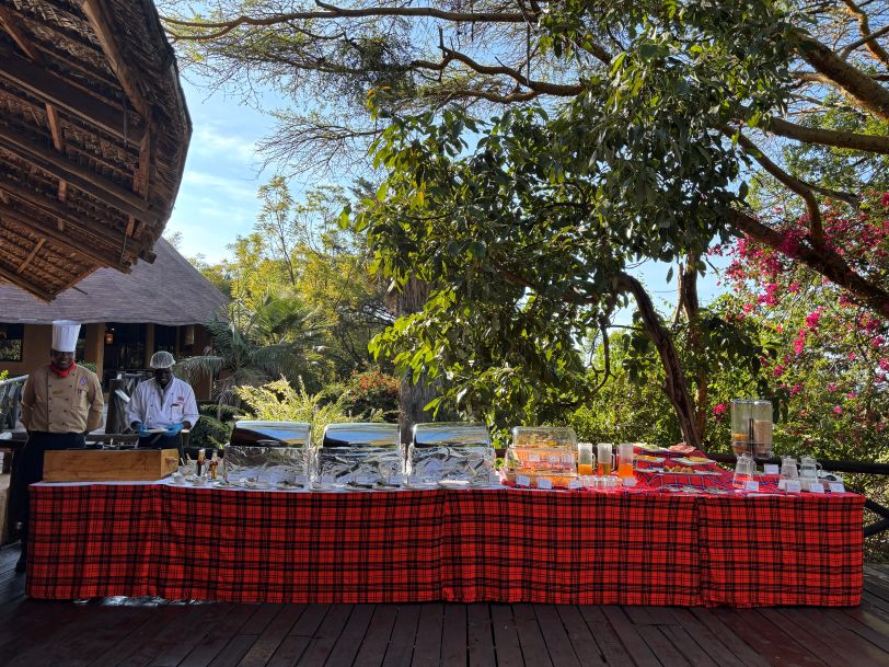 Shuka used as table cloth