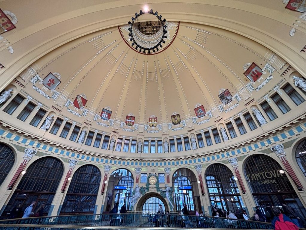 Art Noveau ceiling of Prague Railway Station