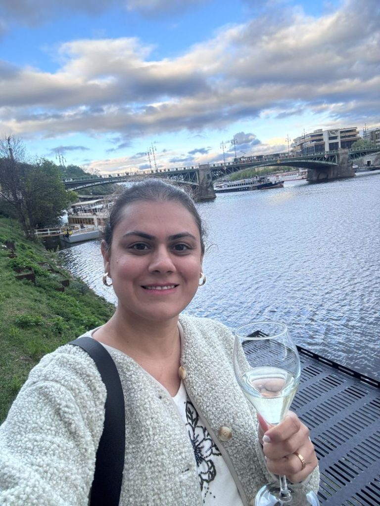 Champagne at River Vltava