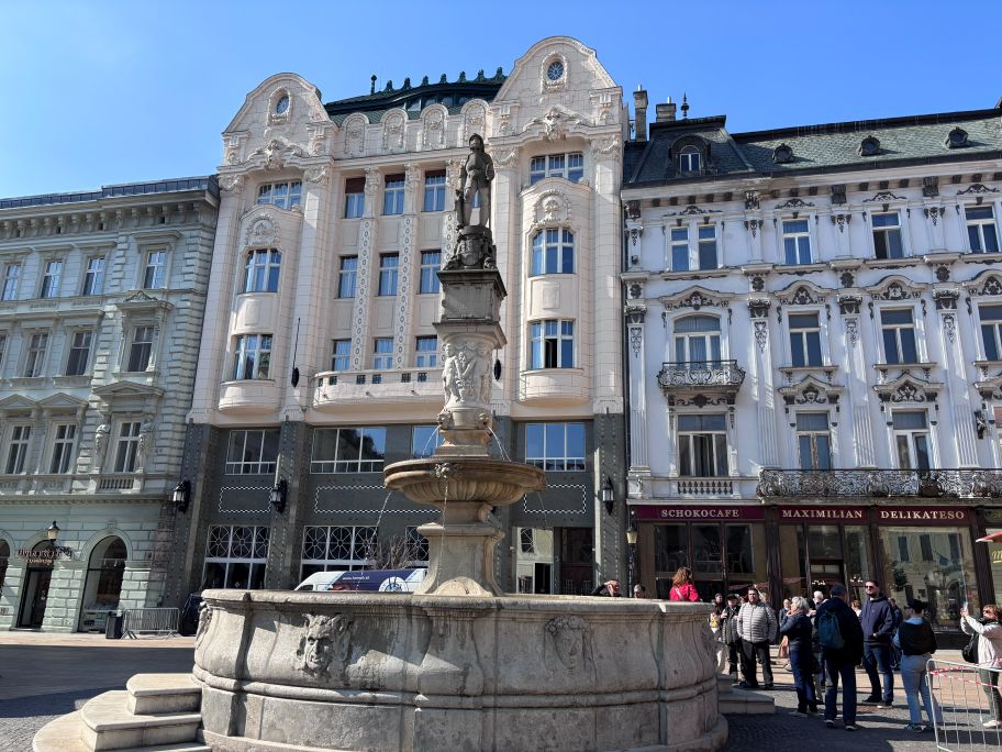 Roland Fountain main square Bratislava